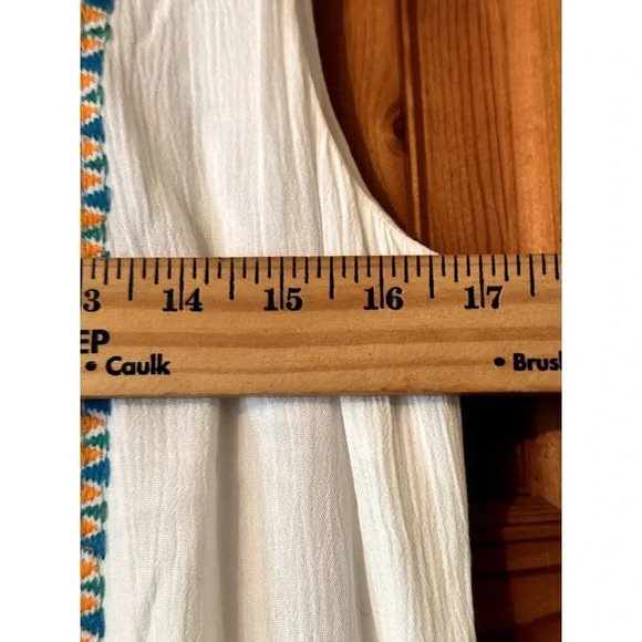 Chico's 100% Cotton 00/S Embroidered Maxi Sundress hi/low resort vacation cruise - Picture 9 of 10